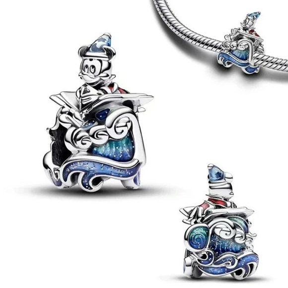 Mickey Mouse .925 Silver and Blue Charm - Picture 1 of 1